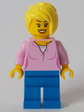 LEGO cty1047 Toy Store Owner - Bright Pink Female Top, Blue Legs