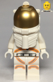 LEGO cty1064 Astronaut - Female, White Spacesuit with Orange Lines, Closed Mouth Smile