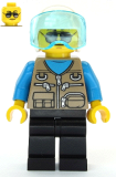 LEGO cty1082 Helicopter Pilot - Dark Tan Vest Over Dark Azure Shirt, White Helmet