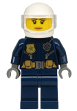 LEGO cty1134 Police - City Motorcyclist Female, Leather Jacket with Gold Badge and Utility Belt, White Helmet, Trans-Clear Visor, Peach Lips