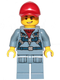 LEGO cty1163 Ocean Mini-Submarine Pilot  - Male, Harness, Sand Blue Legs with Pockets, Red Cap, Lopsided Grin