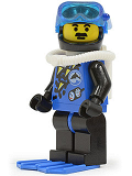 LEGO div001a Divers - Blue, Black Helmet, Blue Flippers