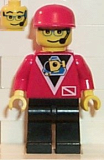 LEGO div010 Divers - Control 2, Black Legs, Red Cap