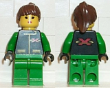 LEGO ext016 Extreme Team - Green, Green Legs, Brown Ponytail Hair