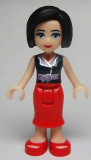 LEGO frnd018 Friends Anna, Red Long Skirt, Dark Blue Sleeveless Blouse Top