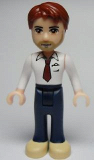 LEGO frnd019 Friends Peter, Dark Blue Trousers, White Shirt and Red Tie, Dark Tan Shoes