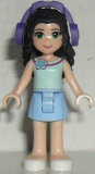 LEGO frnd082 Friends Emma, Bright Light Blue Skirt, Light Aqua Top with Flower, Dark Purple Headphones