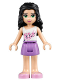 LEGO frnd097 Friends Emma, Medium Lavender Skirt, White Top with Pink Flowers