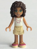 LEGO frnd114 Friends Andrea, Tan Shorts, White Top with Necklace with Music Notes