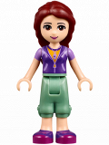 LEGO frnd150 Friends Joy, Sand Green Cropped Trousers, Lavender and Dark Purple Vest Top over Bright Light Orange Shirt
