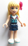 LEGO frnd300 Friends Stephanie, Dark Blue Layered Skirt, Medium Azure and Dark Purple Jacket, Bow