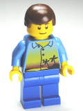 LEGO hol017 Sunset and Palm Trees - Blue Legs, Reddish Brown Male Hair