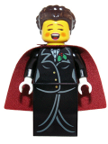 LEGO hol063 Caroler, Female - Gold Buttons and Holly Lapel Pin (10249)