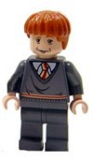 LEGO hp064 Ron Weasley, Gryffindor Stripe Torso, Sleeping / Awake Face