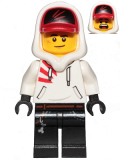 LEGO hs009 Jack Davids - White Hoodie with Cap and Hood (Lopsided Smile / Scared)