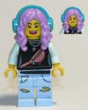 LEGO hs046 Parker L. Jackson - Black Top with Headphones (Open Mouth Smile / Disgusted)