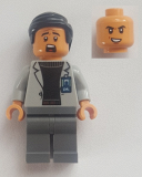 LEGO jw068 Dr. Wu - Light Bluish Gray Jacket, Evil Smile / Scared
