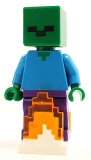 LEGO min069 Zombie with Fire Base, Minecraft