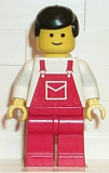 LEGO ovr010 Overalls Red with Pocket, Red Legs, Black Male Hair
