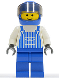 LEGO ovr024 Overalls Striped Blue with Pocket, Blue Legs, Blue Helmet, Trans-Black Visor