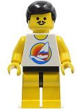 LEGO par029 Surfboard on Ocean - Yellow Legs, Black Male Hair, Moustache