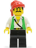 LEGO pi051 Pirate Green Vest, Black Legs, Red Bandana