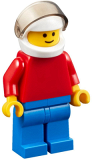 LEGO pln182 Plain Red Torso with Red Arms, Blue Legs, White Helmet, Trans-Black Visor (10402)