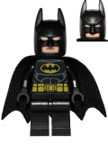 LEGO sh016b Batman - Black Suit with Yellow Belt and Crest (Type 2 Cowl, Spongy Tear-Drop Neck Cut Cape)