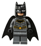 LEGO sh589 Batman - Dark Bluish Gray Suit with Gold Outline Belt and Crest, Mask and Cape (Type 3 Cowl)