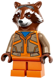 LEGO sh858 Rocket Raccoon - Orange and Dark Tan Outfit, Reddish Brown Head (76243)