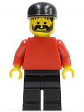 LEGO soc007 Plain Red Torso with Red Arms, Black Legs, Black Cap