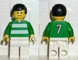 LEGO soc034 Soccer Player Green & White Team  #7 on Back