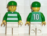 LEGO soc046 Soccer Fan Green & White Team, Green Cap