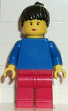 LEGO soc053 Soccer Player Womens Team, Black Ponytail Hair, Red Lips