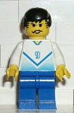 LEGO soc083 Soccer Player White & Blue Team with shirt  #9