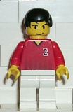 LEGO soc086 Soccer Player Red/White Team with shirt  #2