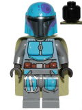 LEGO sw1080 Mandalorian Tribe Warrior - Male, Olive Green Cape, Dark Azure Helmet