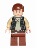 LEGO sw451 Han Solo, Reddish Brown Legs with Holster Pattern, Vest with Pockets