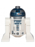 LEGO sw527 R2-D2 (Flat Silver Head, Dark Blue Printing, Red Dots)