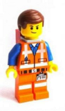 LEGO tlm018 Emmet - Lopsided Closed Mouth Smile, with Piece of Resistance