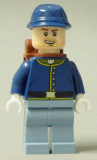 LEGO tlr021 Cavalry Soldier - Backpack, Brown Eyebrows, Crooked Open Smile, Beard