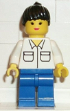 LEGO trn005 Shirt with 2 Pockets, Blue Legs, Black Ponytail Hair