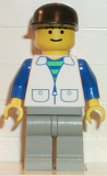 LEGO trn104 Suit with 2 Pockets White - Light Gray Legs, Black Cap