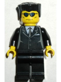 LEGO trn116 Suit Black, Flat Top, Blue Sunglasses