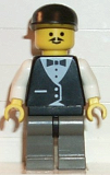 LEGO twn004 Town Vest Formal - Race Official, Black Cap