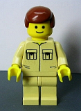LEGO twn030 Shirt with 2 Pockets No Collar, Tan Legs, Reddish Brown Male Hair