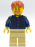 LEGO twn075 Plaid Button Shirt, Tan Legs