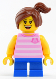 LEGO twn338 Girl with Bright Pink Top and Ponytail (31077)