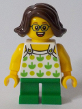 LEGO twn370 Child Girl with Halter Top with Green Apples and Lime Spots, Green Short Legs