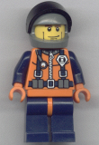 LEGO wc017 Coast Guard World City - Orange Torso with Straps, Dark Bluish Gray Helmet, Black Visor (7042)